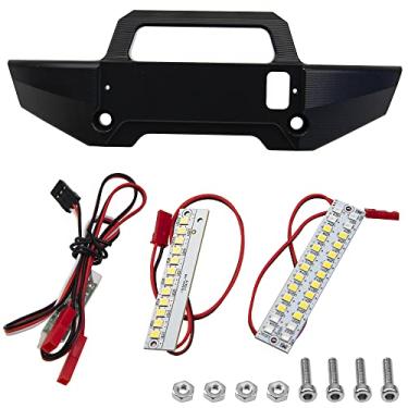 Imagem de Vgoohobby Metal Front Bumper with LED Light Bar Highlights Compatible with Traxxas 1/10 Maxx RC Car Upgrade Parts