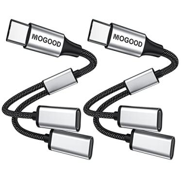 Imagem de Adaptador USB C para USB C fêmea, divisor USB, cabo Y, USB C macho para 2 conversores de cabo fêmea USB-C, carregador de hub de porta USB C dupla, adaptador de alimentação dividido para Xbox One X/S, PS4, PS5, laptop (não para monitor)
