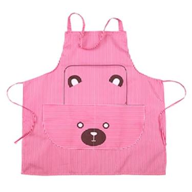Imagem de Avental unissex com bolsos desenho animado urso fofo listra impresso cozinha cozinhar avental de cozimento type1