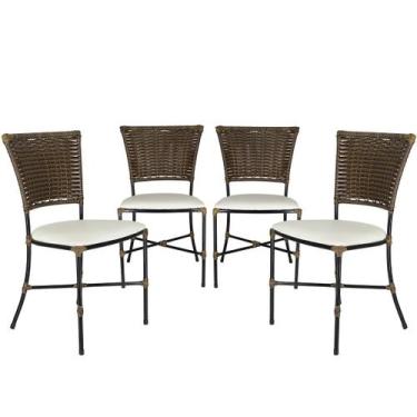 Imagem de Jogo de Cozinha 4 Cadeiras Gramado Ratan Junco Em Fibra Sintética Junc
