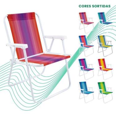 Imagem de Cadeira de Praia Alta em Alumínio 110 kg Cores Variadas Mor