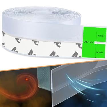 Imagem de Faixa de vedação de silicone atualizada 2020 - Faixa de vedação inferior de porta de descascamento de clima – Casa e porta de chuveiro de vidro selagem de silicone para portas e janelas de anticolisão e lateral, (transparente) 4,5 m