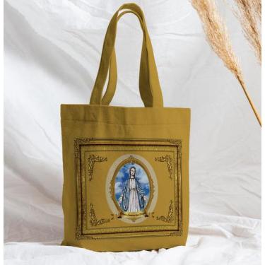 Imagem de Bolsa Sacola Artesanal de Tecido Nossa Senhora das Graças - CoreDecore