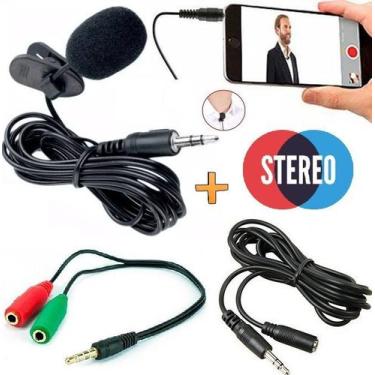 Imagem de Microfone de Lapela Profissional Para Celular Smartphone Universal + C