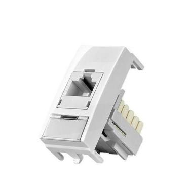 Imagem de Módulo Rede De Informática Rj45 Cat5E Sleek Branco 16045 - Margirius