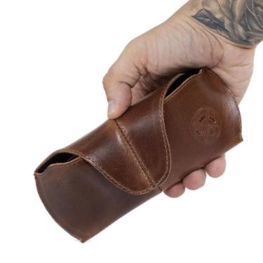 Imagem de Case Estojo Porta Óculos De Couro Modelo Use Young, Marrom