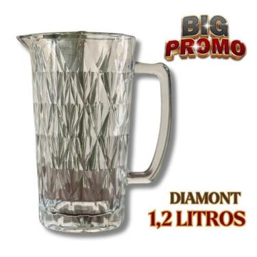 Imagem de Jarra de Vidro Diamond 1,2 Litros para suco / água / chá - Super Resis