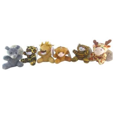 Imagem de Chaveiros Lembrancinha Bichos Pelúcia Safari Kit 6 Uni - 8cm - SS