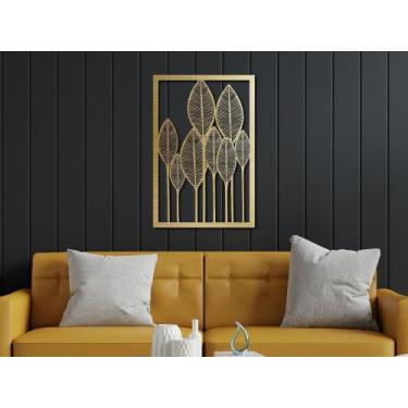 Imagem de Quadro Decorativo Folhas Grande De Parede Enfeite Para Casa 67x45 - Ca