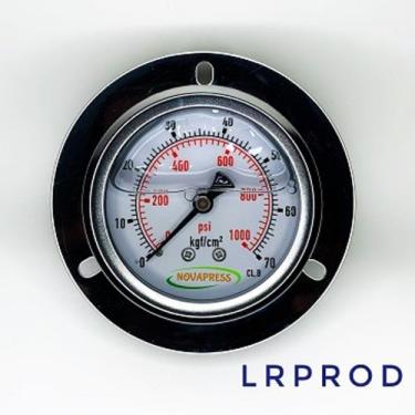 Imagem de Manômetro horizontal -diam.63mm (2. 1/2 ) com escala de 0-70 KGF/CM2 x