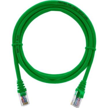 Imagem de Cabo De Rede 3 Metros Patch Cord Cat6 UTP 100% Cobre Verde Ultra Veloc