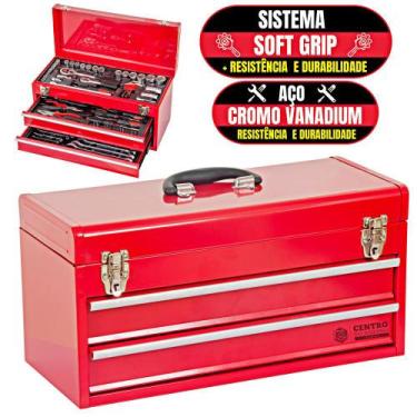 Imagem de Caixa Tipo Gabinete 3 Gavetas + 90 Peças Kajima Profissional Para Mecâ