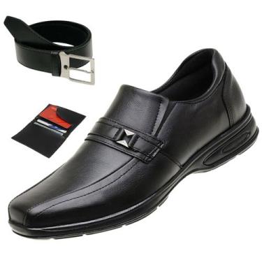 Imagem de Sapato Social Masculino Casual Elegante em Couro Moderno + Cinto + Por