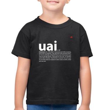 Imagem de Camiseta Algodão Infantil Uai - Significado - Foca na Moda, Preto, 12