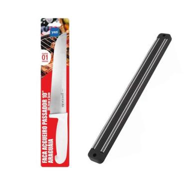 Imagem de Faca cozinha profissional inox 38cm com barra magnética - YAZI