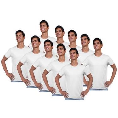 Imagem de 10 Camiseta Para Sublimação Camisa Malha Blusa Atacado Branca - Del Fr