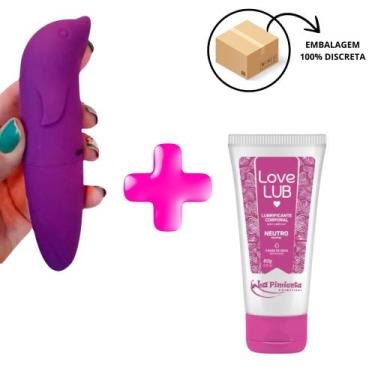 Imagem de Kit Sex Shop Vibrador Golfinho + Lubrificante Neutro + CORES - Dona Ni