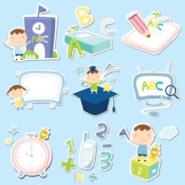 Imagem de Papel de Parede Adesivo Autocolante Vinil Infantil Escola Estudo Profe