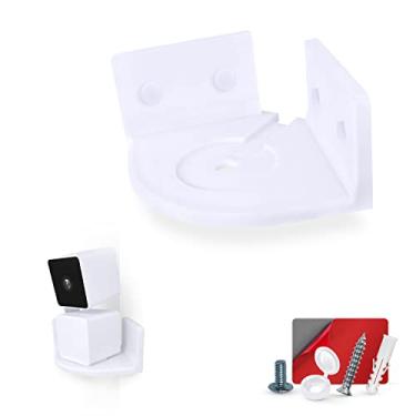 Imagem de Suporte de parede de canto para suporte de câmera de segurança Wyze Cam Pan V3, rosqueado ou adesivo VHB - fácil de instalar (branco)