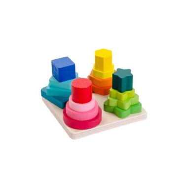 Imagem de Brinquedo Educativo Pirâmide Didática Quadrada De Encaixe - Spider