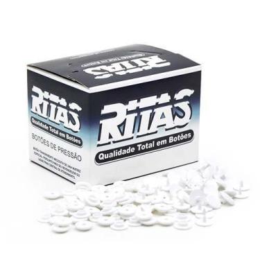 Imagem de Botão de Pressão Redondo Plástico Ritas 10mm - 200 Unidades, BRANCO