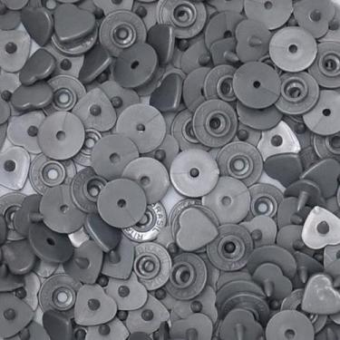 Imagem de Botão de Pressão Coração Plástico Ritas 10mm - 50 Unidades, Prata