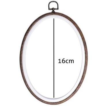 Imagem de Bastidor de Silicone Madeira Oval para Bordado Luli 16cm, .