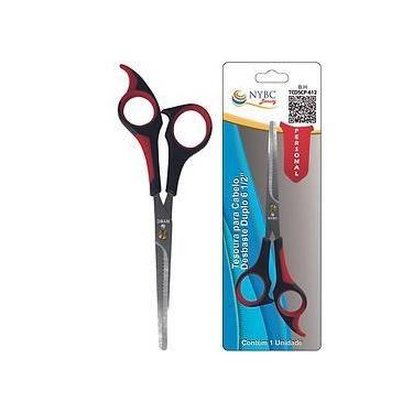 Imagem de Tesoura Desbaste Cabelo Profissional 6.5" NYBC Beauty Aço Inox Vermelh