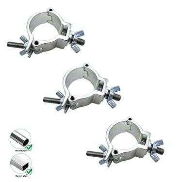 Imagem de Pacote com 3 grampos de luz de palco, grampos de liga de alumínio de 75 kg, serve para tubulação/tubo OD de 3,5 cm para projetor de iluminação de DJ Par luzes de treliça