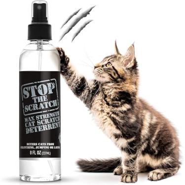 Imagem de Emmy's Best Spray Dissuasor de Gatos EPP Stop The Scratch para Gatinhos e Gatos - Não Tóxico, Seguro para Plantas, Móveis, Pisos e Mais - Spray Antiarranhão com Óleo de Alecrim