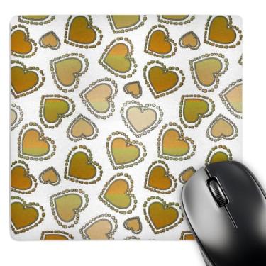 Imagem de 3dRose Earthy Tones Citrus Dotted Hearts - Arte divertida e peculiar - Mouse pad, 20 x 20 cm (mp_60854_1)