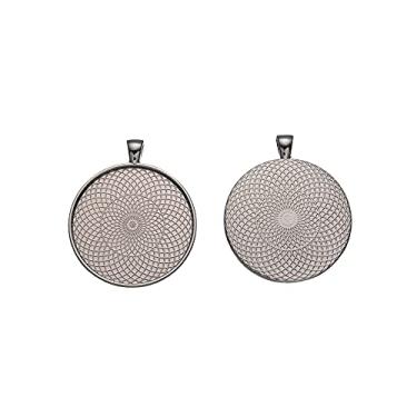 Imagem de SHUNAE 10 peças de 40 mm Cabochão Redondo Pendente Configurações Antigo Arma Preta Bisel Blanks Colar DIY Materiais para Fazer Colar, Metal, Sem Pedra Preciosa