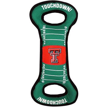 Imagem de Pets First Brinquedo para cães de campo de futebol NCAA com apito – Texas Tech Red Raiders – para rebocar, jogar e buscar. – Brinquedo de PET resistente e durável