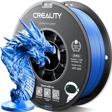 Imagem de Filamento oficial CREALITY PETG para impressora 3D 1,75 mm 1 kg (2,2 lbs), alta precisão, forte resistência, sem odor, melhor fluxo à prova de umidade, filamento final de impressão 3D (azul)