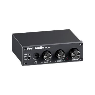 Imagem de Fosi Audio Q4 Amplificador de fone de ouvido Mini DAC estéreo 24 bits 192 KHz USB coaxial óptico para RCA AUX Adaptador conversor de áudio digital para analógico para alto-falantes ativos alimentados