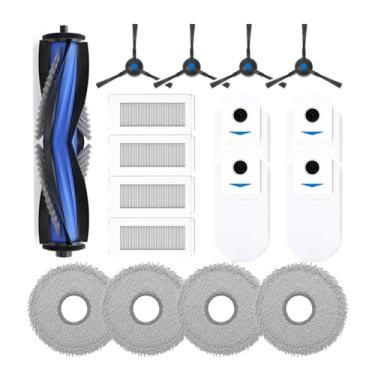 Imagem de Neutop Peças de reposição compatíveis com Ecovacs Deebot N30 Omni, N30 Pro Omni, 1 rolo, 4 filtros HEPA, 4 escovas laterais, 4 esfregões e 4 sacos de poeira
