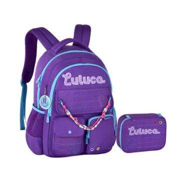 Imagem de Kit Mochila e Estojo Escolar Juvenil Da Youtuber Luluca - Clio, Roxo