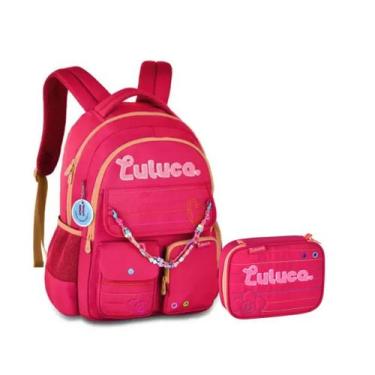 Imagem de Kit Mochila e Estojo Escolar Juvenil Da Youtuber Luluca - Clio, Rosa