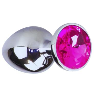 Imagem de Plug Anal de Aço Com Pedra de Cristal P - Sex Shop (Pink)