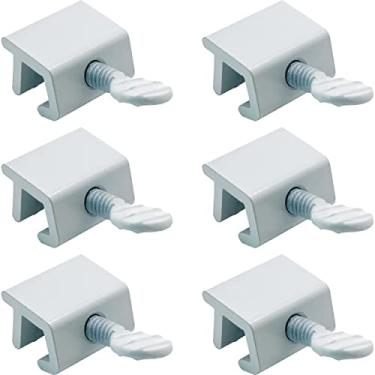 Imagem de NU-SET Fechadura | Fechadura de janela deslizante | Trava de janela com parafuso de polegar para segurança de janela | Reforma da casa e ferragens para portas (branco, pacote com 6)