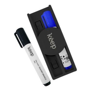 Imagem de Kit Marcador Quadro Branco 2 Unidades C/ Apagador Magnético Keep - MR010OUT [Reembalado] MR010OUT