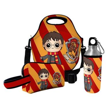 Imagem de Kit Escolar Infantil Lancheira Térmica + Necessaire Plus + Squeeze de Alumínio – ISOPRENE – Me-Unissex