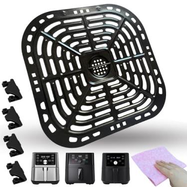Imagem de QLRGNE 6QT Air Fryer Grill Plate for Instants Pot Vortex Plus 6QT XL Air Fryers, atualizado Air Fryer Rack Grill Pan Crisper Plate Tray Insert Grate Grid Shelf for 6QT Instants Air Fryer, lavável na