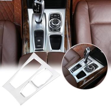 Imagem de YUECHI zeBrush Acessórios de acabamento de capa decorativa para console central de carro BMW X5 X6 E70 E71 2010 2011 2012 2013