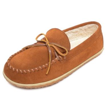 Imagem de Minnetonka Mocassim masculino de couro camur a taft, Carv o, 10 Women/10 Men