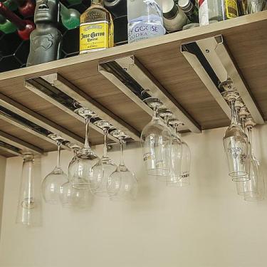 Imagem de Suporte Porta Taças Teto -Inox - 60 Cm-Para taças Base 10 Cm - Maxx Di