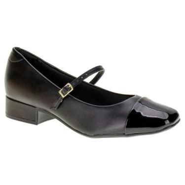 Imagem de Sapato Moleca Boneca Casual Bico Quadrado Feminino Preto, Preto, 36