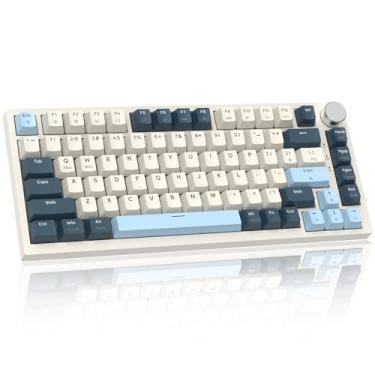 Imagem de ATTACK SHARK K85 Teclado para jogos Rapid Trigger, teclado mecânico para jogos com fio de 82 teclas, ponto de atuação do interruptor magnético ajustável, junta, teclas PBT (azul)