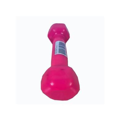 Imagem de Halter Sextavado Emborrachado de Peso Academia Funcional 1Kg Rosa - 1 