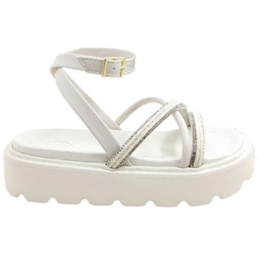 Imagem de Sandália Infantil Menina Papete Casual Dia a Dia Escola Passeio Flatform com Strass Conforto Molekinha 2362.102